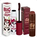 16478 - Kit Blush Stick Red e Mascara de Cilios No Panda Big Bordo Vizzela